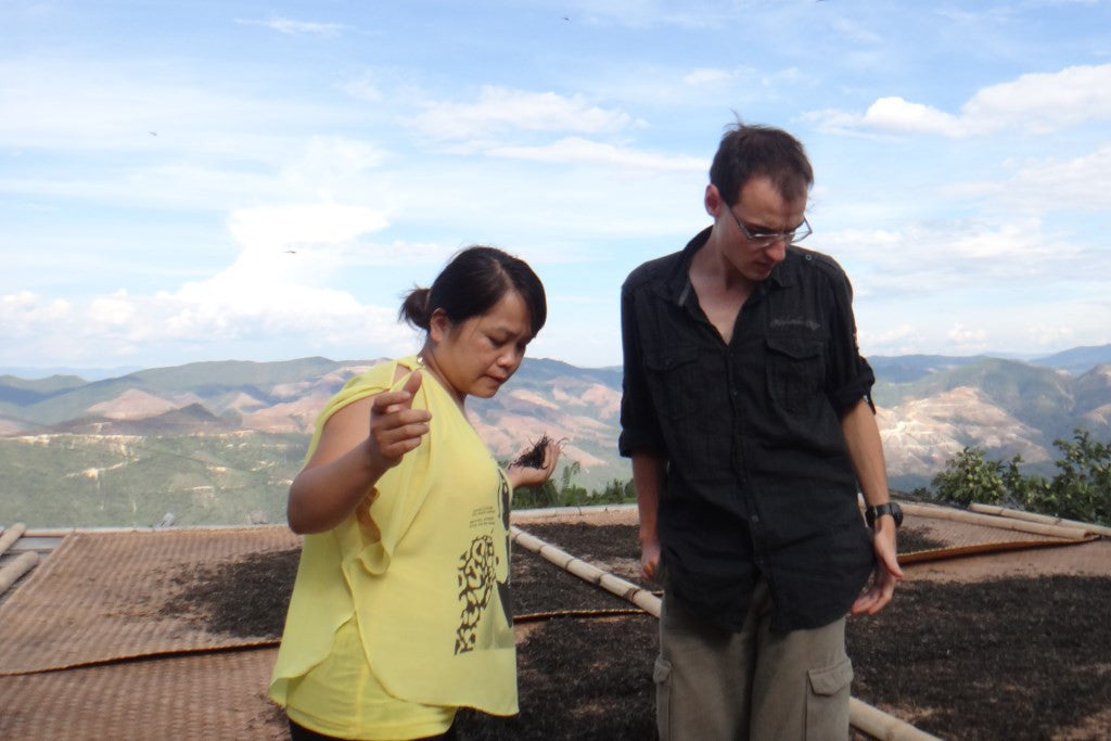 william and pu jin jing in her matai tea factory